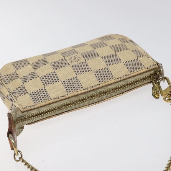LOUIS VUITTON Damier Azur Mini Pochette Accessoires Pouch N63005 Auth BD1591