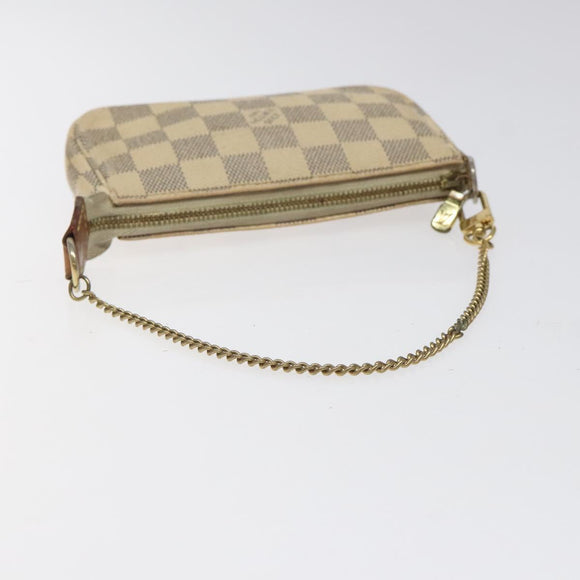 LOUIS VUITTON Damier Azur Mini Pochette Accessoires Pouch N63005 Auth BD1591