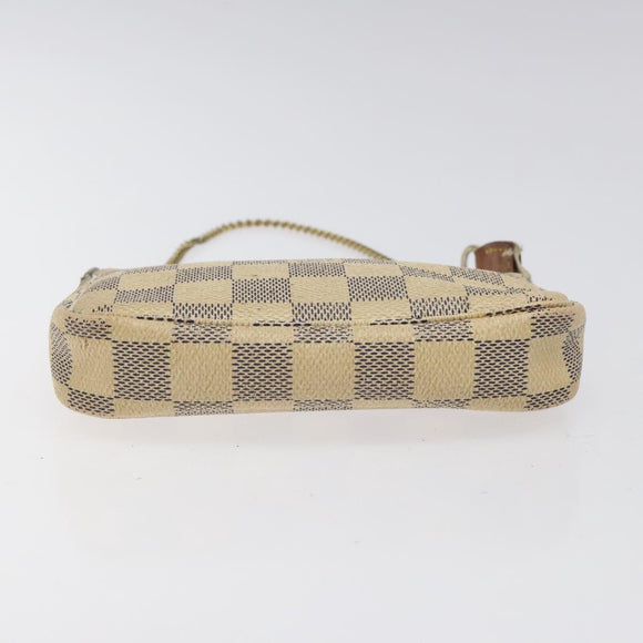 LOUIS VUITTON Damier Azur Mini Pochette Accessoires Etui N63005 Auth BD1591