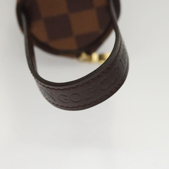 LOUIS VUITTON Damier Ebene GOLF CUP 1998 Golf Ball Case LV Auth BD1598AM
