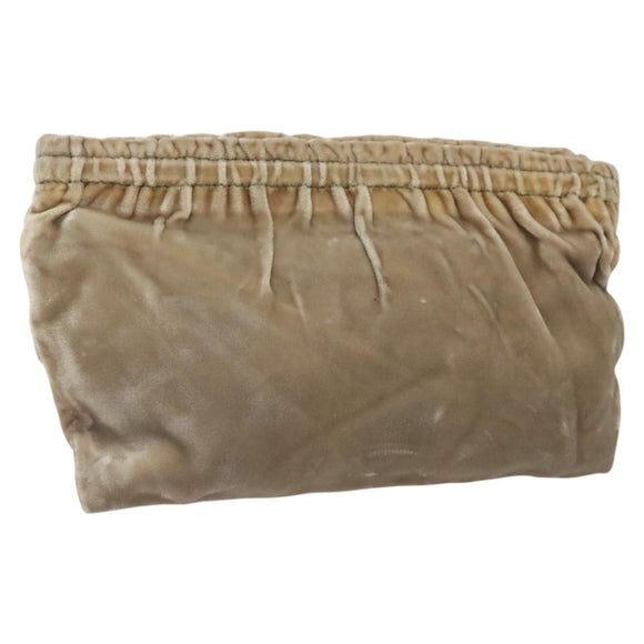 PRADA Pouch Velor Beige Auth BD1618