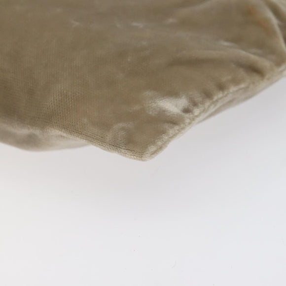 PRADA Pouch Velor Beige Auth BD1618