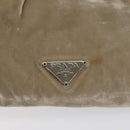 PRADA Pouch Velor Beige Auth BD1618-8
