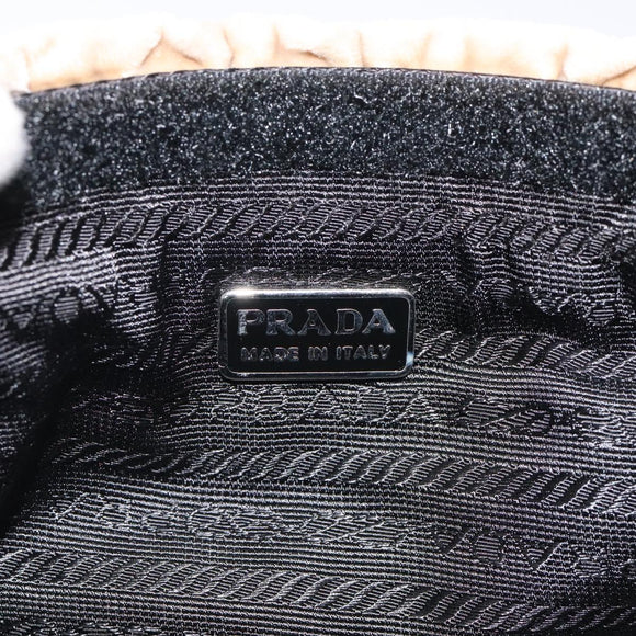 PRADA Pouch Velor Beige Auth BD1618