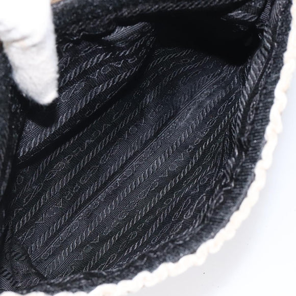 PRADA Pouch Velor Beige Auth BD1618