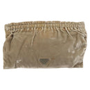 PRADA Pouch Velor Beige Auth BD1618-2