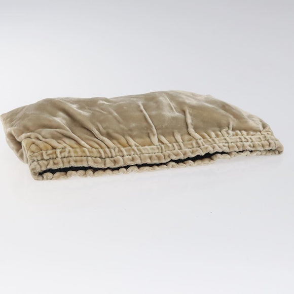 PRADA Pouch Velor Beige Auth BD1618