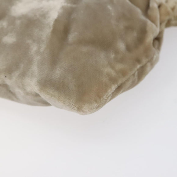 PRADA Pouch Velor Beige Auth BD1618