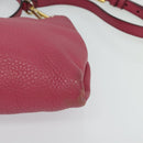 PRADA Shoulder Bag Leather Pink Gold Auth BD1620-15