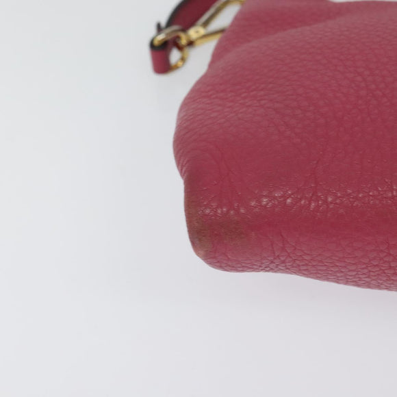 PRADA Shoulder Bag Leather Pink Gold Auth BD1620