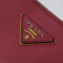 PRADA Shoulder Bag Leather Pink Gold Auth BD1620-18