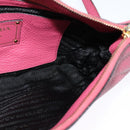 PRADA Shoulder Bag Leather Pink Gold Auth BD1620-20
