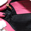 PRADA Shoulder Bag Leather Pink Gold Auth BD1620-21