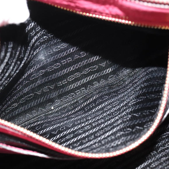 PRADA Shoulder Bag Leather Pink Gold Auth BD1620