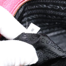 PRADA Shoulder Bag Leather Pink Gold Auth BD1620-11