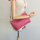 PRADA Shoulder Bag Leather Pink Gold Auth BD1620-24