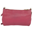 PRADA Shoulder Bag Leather Pink Gold Auth BD1620-2