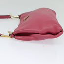 PRADA Shoulder Bag Leather Pink Gold Auth BD1620-3