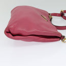 PRADA Shoulder Bag Leather Pink Gold Auth BD1620-4