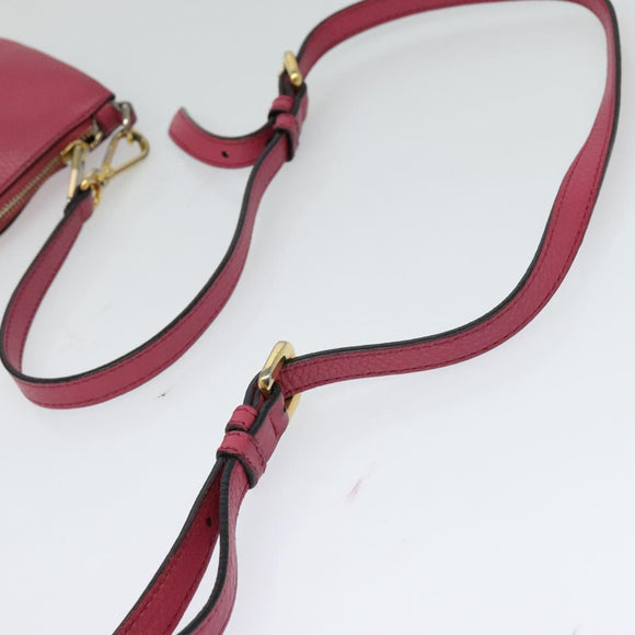 PRADA Shoulder Bag Leather Pink Gold Auth BD1620