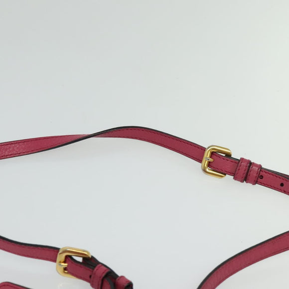 PRADA Shoulder Bag Leather Pink Gold Auth BD1620