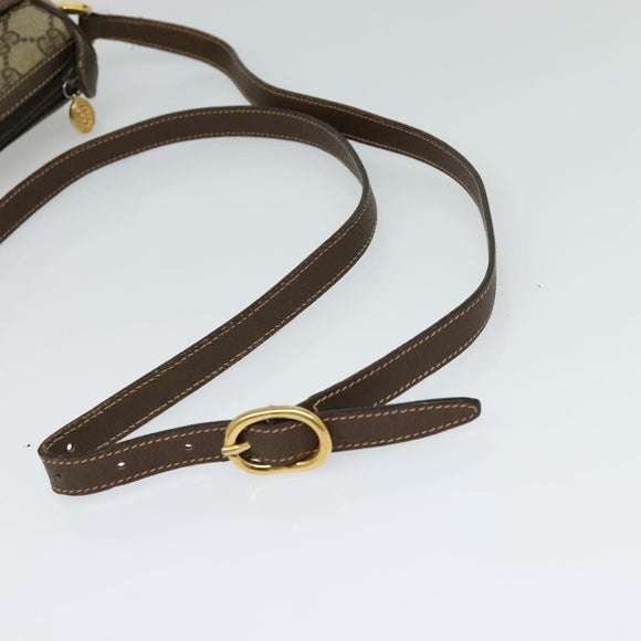 GUCCI GG Supreme Web Sherry Line Bag PVC Beige Gold 89 02 032 Auth BD1621