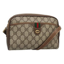 GUCCI GG Supreme Web Sherry Line Bag PVC Beige Gold 116 02 089 Auth BD1622-1
