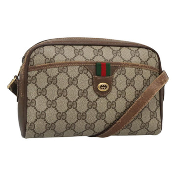 GUCCI GG Supreme Web Sherry Line Bag PVC Beige Gold 116 02 089 Auth BD1622