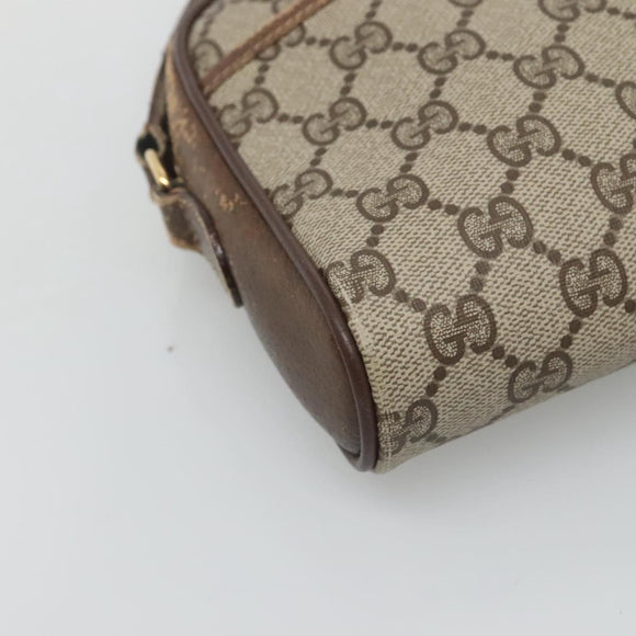 GUCCI GG Supreme Web Sherry Line Bag PVC Beige Gold 116 02 089 Auth BD1622