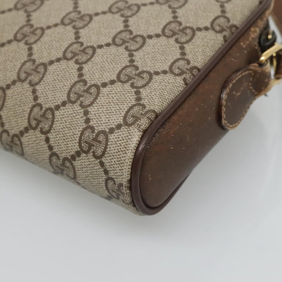 GUCCI GG Supreme Web Sherry Line Bag PVC Beige Gold 116 02 089 Auth BD1622