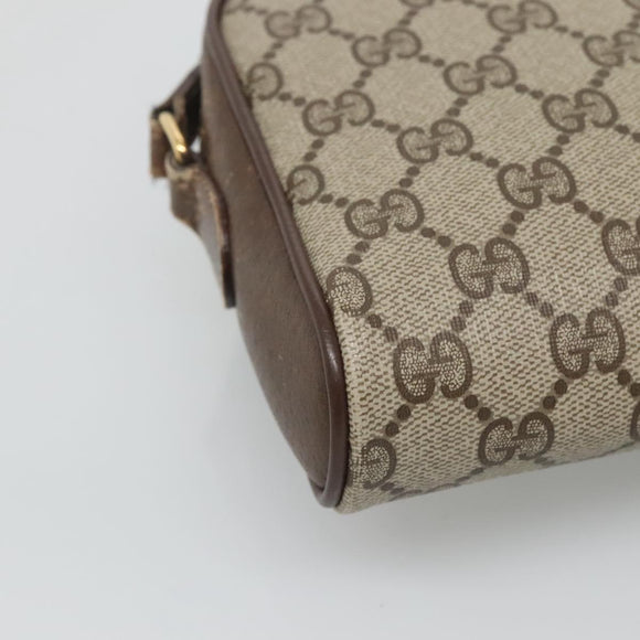 GUCCI GG Supreme Web Sherry Line Bag PVC Beige Gold 116 02 089 Auth BD1622