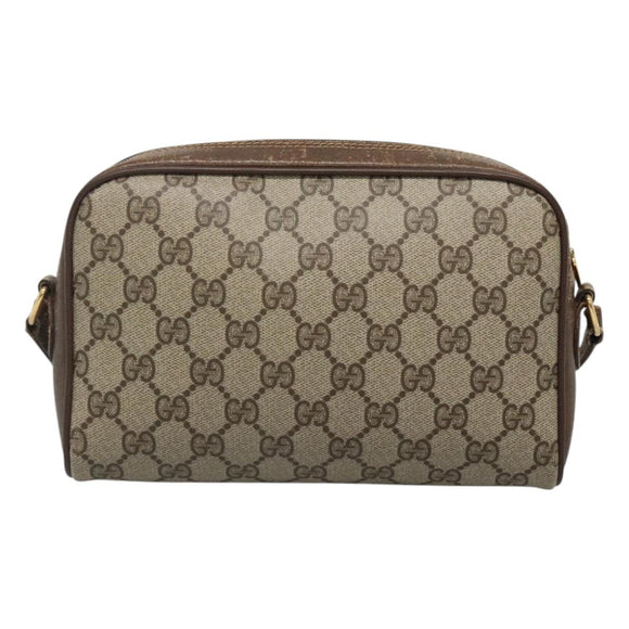 GUCCI GG Supreme Web Sherry Line Bag PVC Beige Gold 116 02 089 Auth BD1622