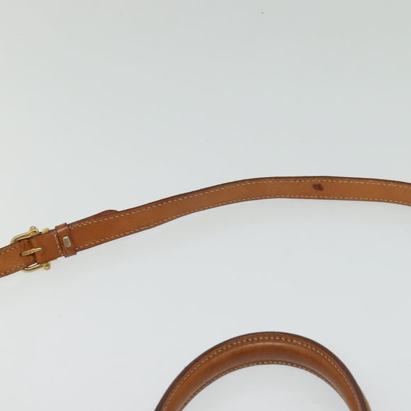 CELINE Macadam Canvas Hand Bag PVC Leather 2way Brown Gold Auth BD1624