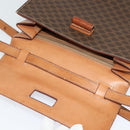 CELINE Macadam Canvas Hand Bag PVC Leather 2way Brown Gold Auth BD1624-10