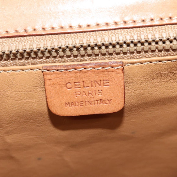 CELINE Macadam Canvas Hand Bag PVC Leather 2way Brown Gold Auth BD1624