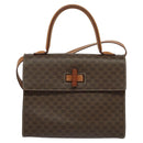 CELINE Macadam Canvas Hand Bag PVC Leather 2way Brown Gold Auth BD1624-13