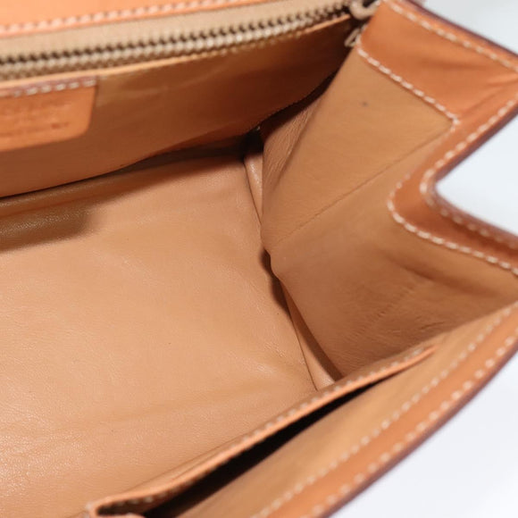 CELINE Macadam Canvas Hand Bag PVC Leather 2way Brown Gold Auth BD1624