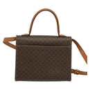 CELINE Macadam Canvas Hand Bag PVC Leather 2way Brown Gold Auth BD1624-2