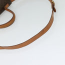 CELINE Macadam Canvas Hand Bag PVC Leather 2way Brown Gold Auth BD1624-9
