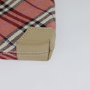 BURBERRY Nova Check Blue Label Shoulder Bag Canvas 2way Pink Silver Auth BD1626-17