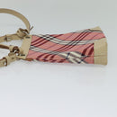 BURBERRY Nova Check Blue Label Shoulder Bag Canvas 2way Pink Silver Auth BD1626-3