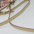 BURBERRY Nova Check Blue Label Shoulder Bag Canvas 2way Pink Silver Auth BD1626-7