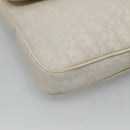Christian Dior Trotter Canvas Shoulder Bag Nylon White Silver Auth BD1628-14