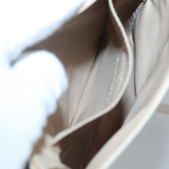 Christian Dior Trotter Canvas Shoulder Bag Nylon White Silver Auth BD1628