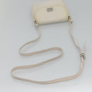 Christian Dior Trotter Canvas Shoulder Bag Nylon White Silver Auth BD1628-7