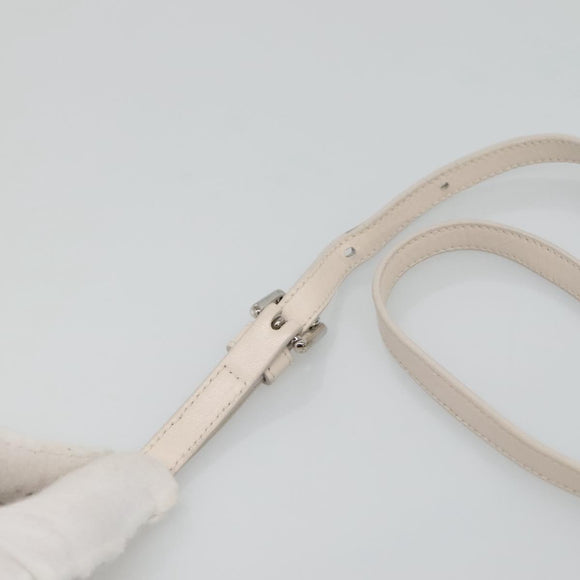 Christian Dior Trotter Canvas Shoulder Bag Nylon White Silver Auth BD1628