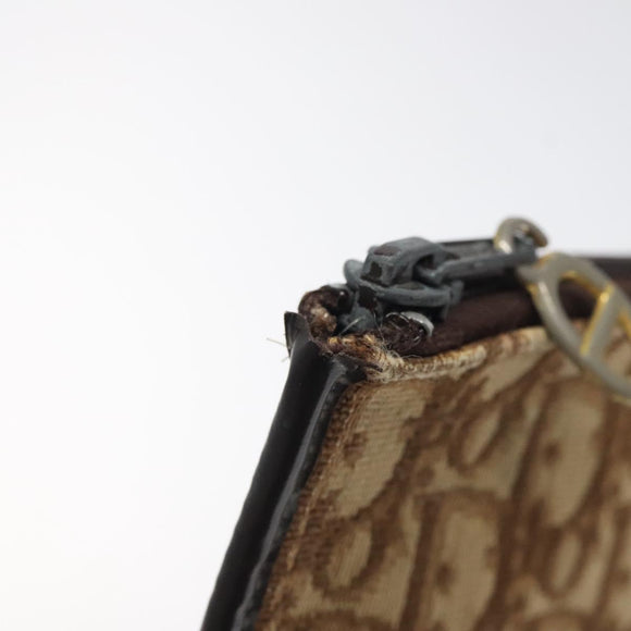 Christian Dior Trotter Canvas Clutch Bag Brown Gold Auth BD1629