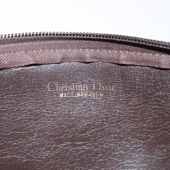 Christian Dior Trotter Canvas Clutch Bag Brown Gold Auth BD1629