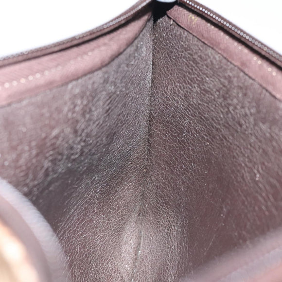 Christian Dior Trotter Canvas Clutch Bag Brown Gold Auth BD1629