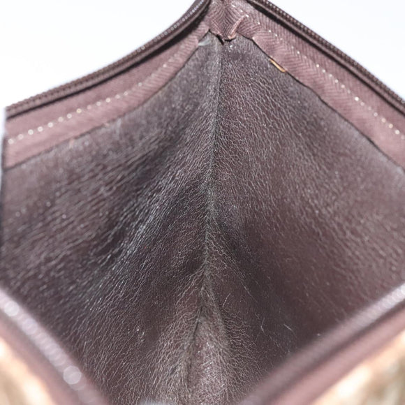 Christian Dior Trotter Canvas Clutch Bag Brown Gold Auth BD1629